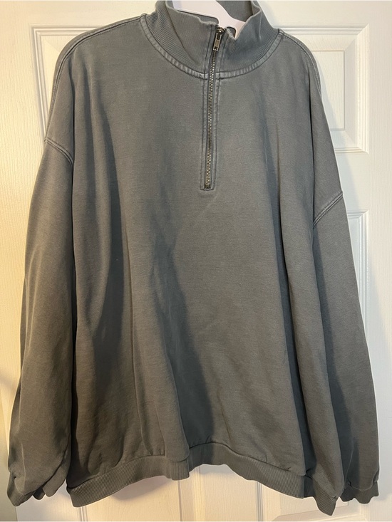 SKIMS Tops - #415 SKIMS Fleece Quarter Zip Pullover Sweatshirt Blue Gray Oversized Large EUC
